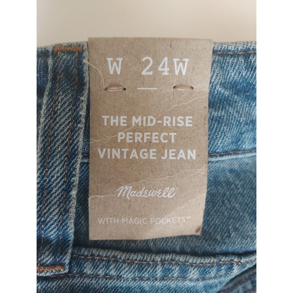 NWT Madewell Mid-Rise Perfect Vintage Stretch Jeans W/Magic Pockets Size 24W - Picture 7 of 13